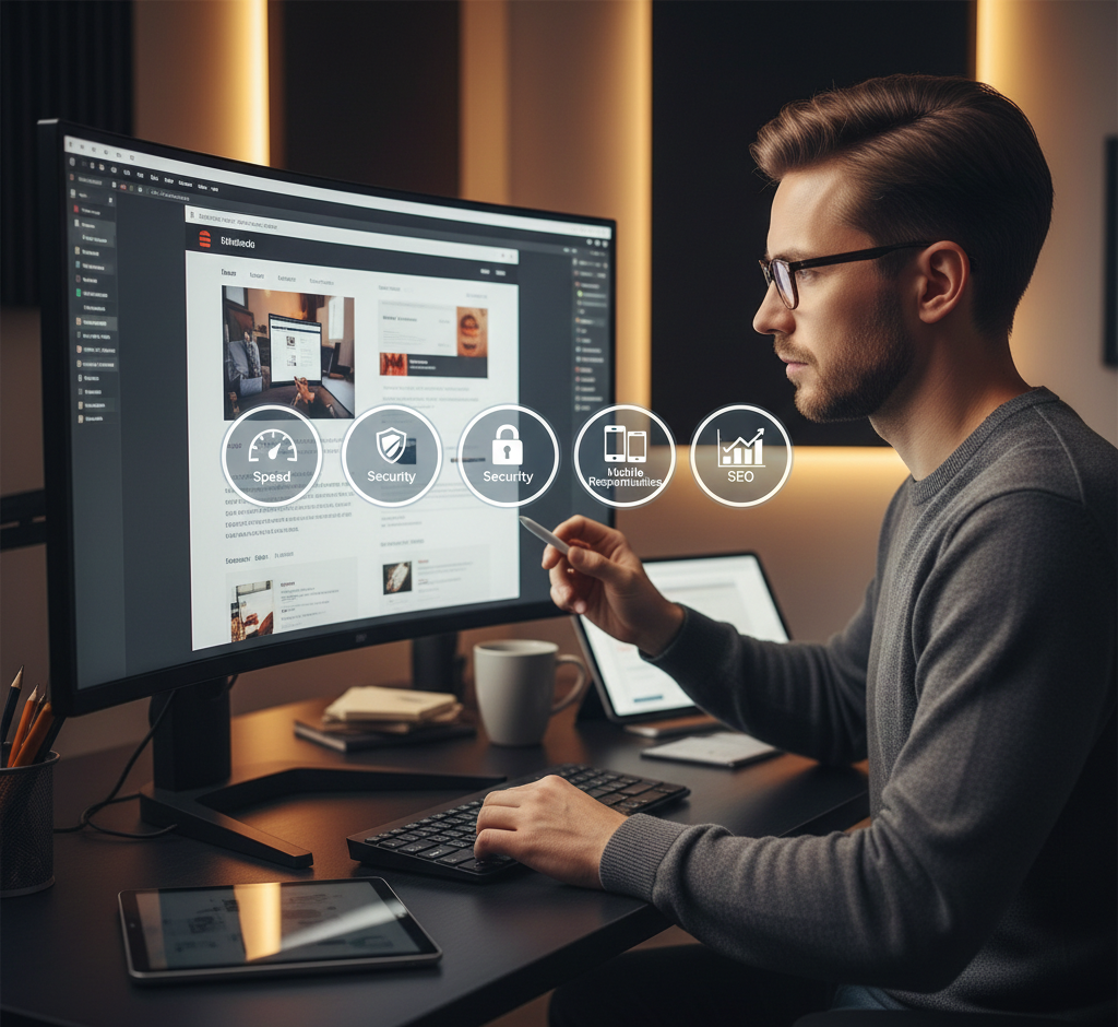 Business website features improving user experience and performance