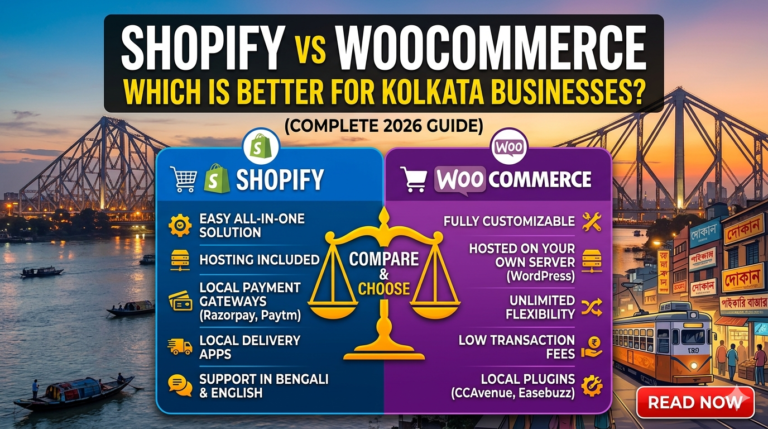 Shopify vs WooCommerce – Which is Better for Kolkata Businesses? (Complete 2026 Guide)