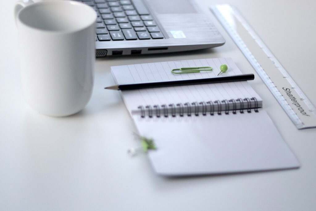 Laptop and ruler used for industrial product keyword research