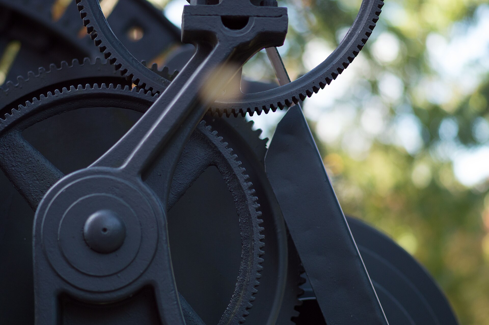 Industrial machinery gears and moving parts